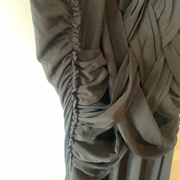 ESCADA Crossover- Waist Sleeveless Thigh-Slit V-Neck Black Gown - Size INT 38 - Picture 8 of 17